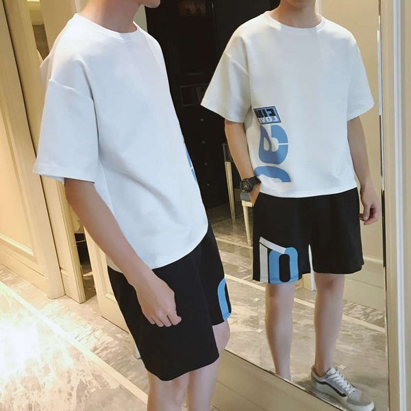 summer men's suit casual short sleeve two piece sports fashion thin youth handsome clothes, Gray
summer men's suit casual short sleeve two piece sports fashion thin youth handsome clothes, Gray