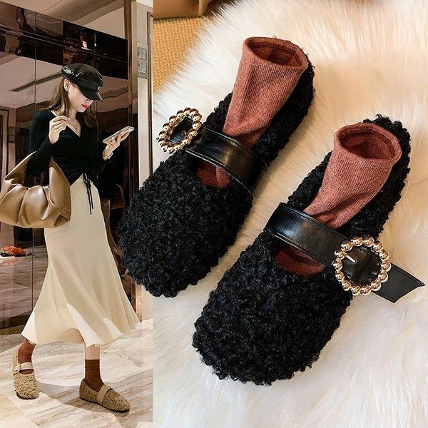shallow mouth all-match loafers fur round toe shoes woman 2020 female footwear casual sneaker new grandma shallow, Black
shallow mouth all-match loafers fur round toe shoes woman 2020 female footwear casual sneaker new grandma shallow, Black