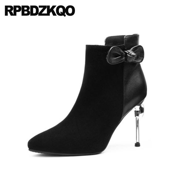 2020 winter black booties kawaii sheepskin stiletto plaid big size plus metal heel boots bow suede pointed toe women shoes high
2020 winter black booties kawaii sheepskin stiletto plaid big size plus metal heel boots bow suede pointed toe women shoes high