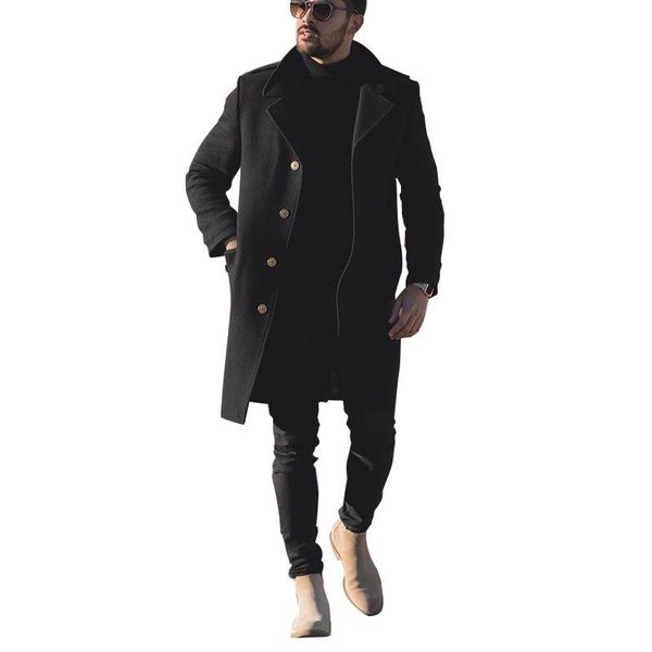 men's wool & blends winter 2021 medium long casual coat korean loose windbreaker woolen, Black
men's wool & blends winter 2021 medium long casual coat korean loose windbreaker woolen, Black