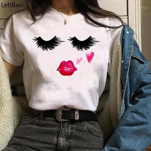 pretty and cute eye lashes red lips print plus size vogue t shirt women summer funny t shirts korean style 90s aesthetic1, White
pretty and cute eye lashes red lips print plus size vogue t shirt women summer funny t shirts korean style 90s aesthetic1, White