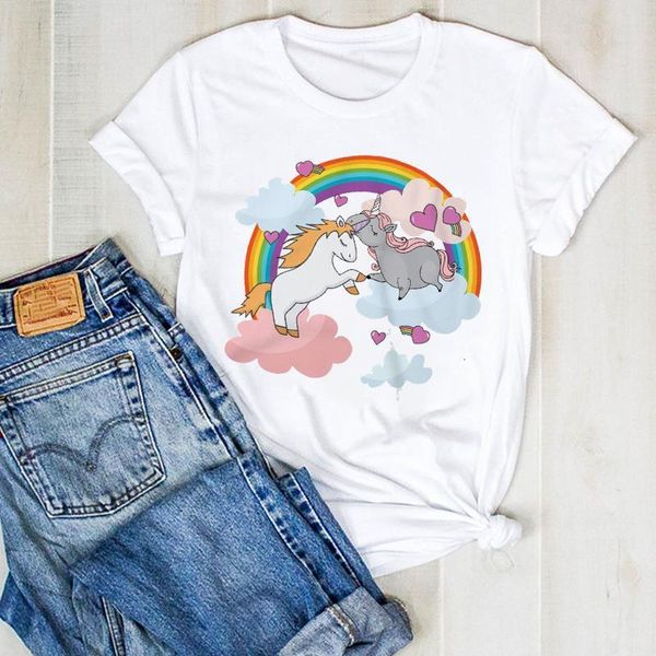 women lady cartoon unicorn rainbow print ladies fashion summer t tee tshirt womens female shirt clothes graphic t-shirt, White
women lady cartoon unicorn rainbow print ladies fashion summer t tee tshirt womens female shirt clothes graphic t-shirt, White
