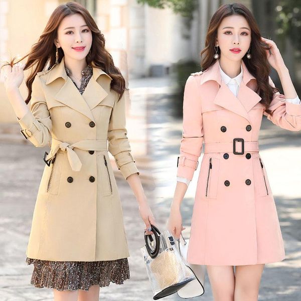 women's trench coats slim body 2021 autumn style long british temperament spring and windbreaker jacket high quality, Tan;black
women's trench coats slim body 2021 autumn style long british temperament spring and windbreaker jacket high quality, Tan;black