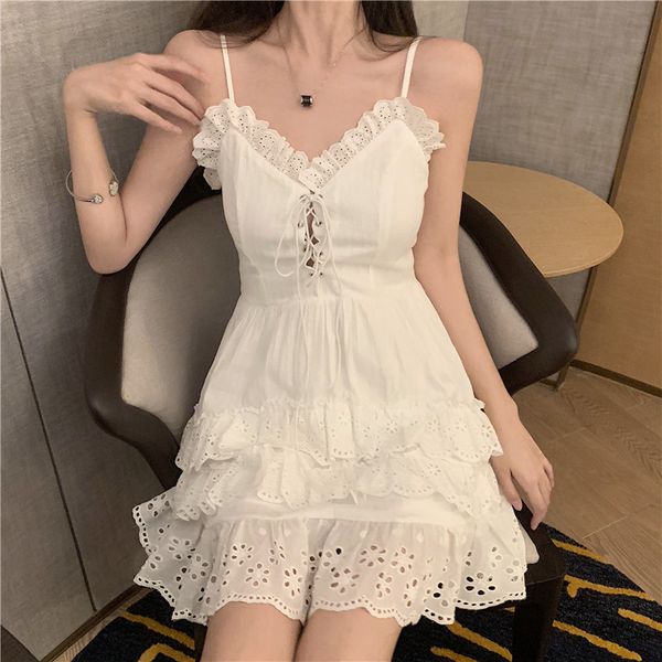 2021 Retro Short Beach Yamamoto Girls New Summer Girdle Lace White Cascade Dress Spaghrtti Tailored Belts PTME, Black;gray
2021 Retro Short Beach Yamamoto Girls New Summer Girdle Lace White Cascade Dress Spaghrtti Tailored Belts PTME, Black;gray
