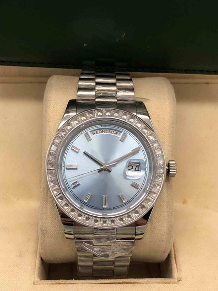 fashion classic day date mens mechanical watch stainless steel 41mm automatic movement fashion diamond watches waterproof wristwatches, Slivery;brown
fashion classic day date mens mechanical watch stainless steel 41mm automatic movement fashion diamond watches waterproof wristwatches, Slivery;brown
