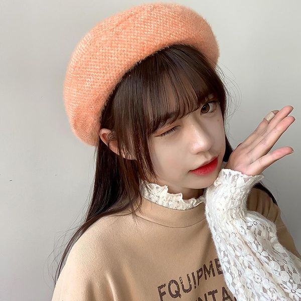 japanese design cute girls beret french artist warm wool winter beanie hat candy color vintage elegant plush ladies caps, Blue;gray
japanese design cute girls beret french artist warm wool winter beanie hat candy color vintage elegant plush ladies caps, Blue;gray