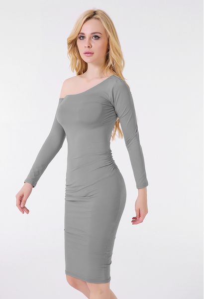 womens fashion dressshoulder long sleeve pleated dress o13lm055dd, Black;gray
womens fashion dressshoulder long sleeve pleated dress o13lm055dd, Black;gray