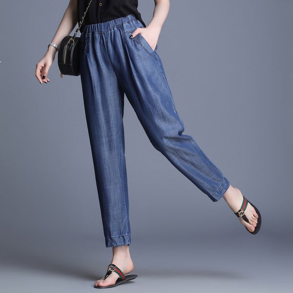 2021 new women's ultra-fine tencel breeches in a straight line loose size big spring summer section thin new silk xvbv, Blue
2021 new women's ultra-fine tencel breeches in a straight line loose size big spring summer section thin new silk xvbv, Blue