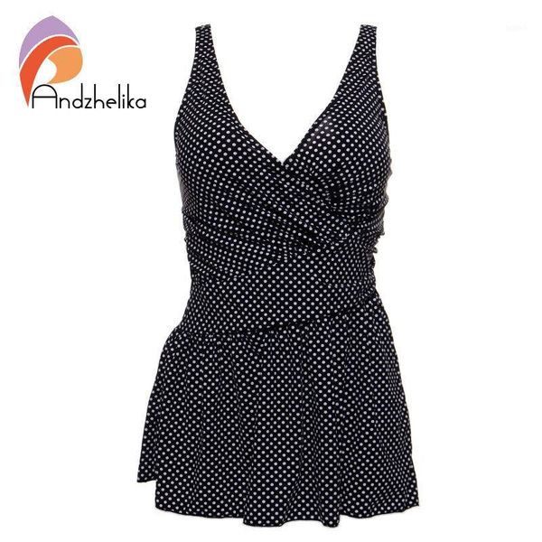 wholesale- andzhelika 2017 women dress one piece swimwear swimsuit v-neck swim polka dot bodysuits plus size bathing suit monokini1, White;black 
wholesale- andzhelika 2017 women dress one piece swimwear swimsuit v-neck swim polka dot bodysuits plus size bathing suit monokini1, White;black