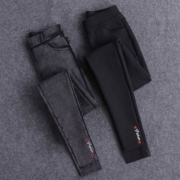 embroidery solid pencil pants women's full length leggings high waist stretch trousers female casual wear washed black 201119, Black;white
embroidery solid pencil pants women's full length leggings high waist stretch trousers female casual wear washed black 201119, Black;white