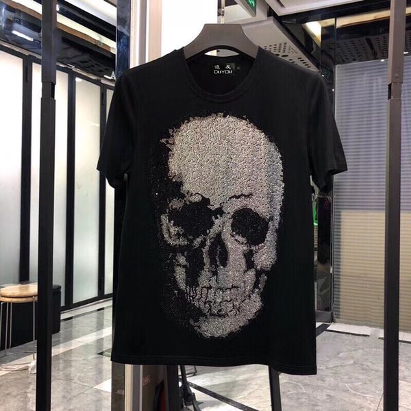 mens designer shirts man short sleeve fashion rock star crystal big skull t-shirt male 100% cotton tees mh4d, White;black
mens designer shirts man short sleeve fashion rock star crystal big skull t-shirt male 100% cotton tees mh4d, White;black