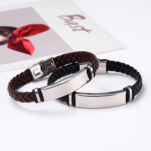 beaded, strands european punk black fashion bright leather bracelet men's buckle hand-woven 2021 suitable for him as a gift
beaded, strands european punk black fashion bright leather bracelet men's buckle hand-woven 2021 suitable for him as a gift