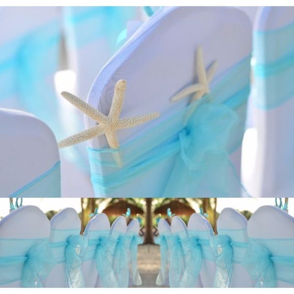 1pcs 18x275cm organza chair sashes bow tie band knot chair cover tulle for wedding banquet christmas event party decoration f wmtqxb