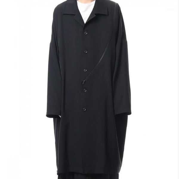 spring men's new fashion leisure big yards personalized customization long zipper stitching through loose trench coat/s-6xl1, Tan;black
spring men's new fashion leisure big yards personalized customization long zipper stitching through loose trench coat/s-6xl1, Tan;black