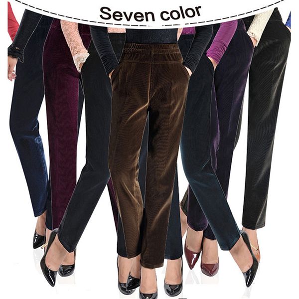 plus size add velet corduroy pants women high waist ladies officetrousers autumn winter warm straight pants lj201130, Black;white
plus size add velet corduroy pants women high waist ladies officetrousers autumn winter warm straight pants lj201130, Black;white