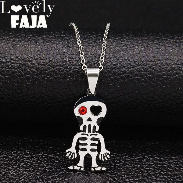 pendant necklaces gothi necklace women lady jewelry stainless steel skull skeleton acero inoxidable joyeria n19463, Silver
pendant necklaces gothi necklace women lady jewelry stainless steel skull skeleton acero inoxidable joyeria n19463, Silver