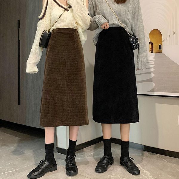 skirts retro corduroy skirt autumn and winter women's mid-length 2021 high-waist all-match a-line gx1485, Black
skirts retro corduroy skirt autumn and winter women's mid-length 2021 high-waist all-match a-line gx1485, Black