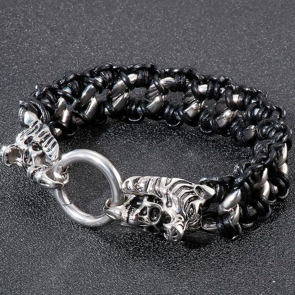 braided leather charm bracelets gothic skull tiger head bracelet bangle men 23cm 9inches mens jewellery accessories dropshipping, Golden;silver
braided leather charm bracelets gothic skull tiger head bracelet bangle men 23cm 9inches mens jewellery accessories dropshipping, Golden;silver