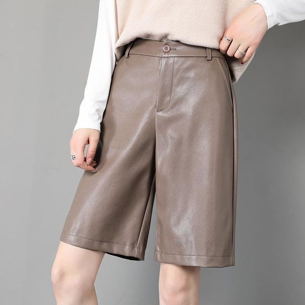 autumn winter pu leather chic women's half pants new 2020 high waist wide leg pants elegant female ladies trousers pocket, Black;white
autumn winter pu leather chic women's half pants new 2020 high waist wide leg pants elegant female ladies trousers pocket, Black;white