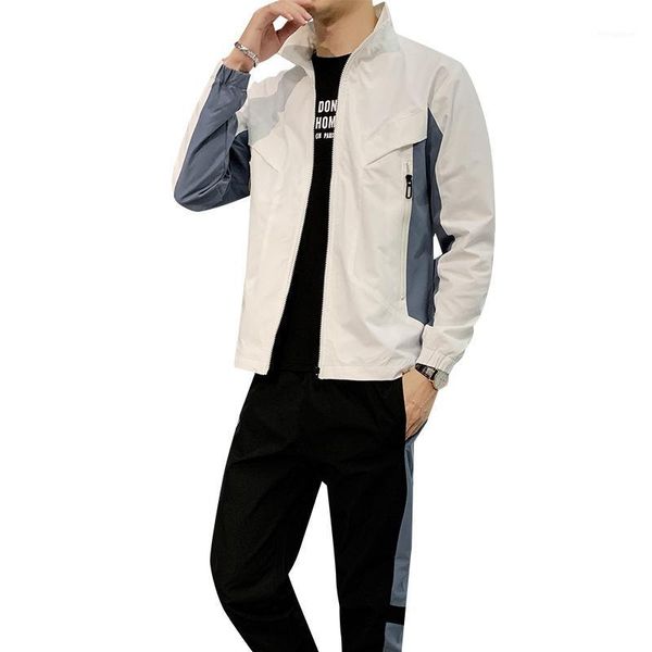 2020 new spring long-sleeved suit men's trend casual sports cardigan jacket outdoor full pants stand collar men's suit1, Gray
2020 new spring long-sleeved suit men's trend casual sports cardigan jacket outdoor full pants stand collar men's suit1, Gray