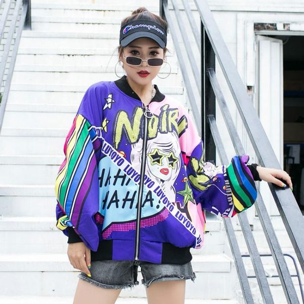 2020 new autumn print coat bomber cartoon jacket batwing long sleeve zipper streetwear loose casual lady hip hop outwear, Black;brown
2020 new autumn print coat bomber cartoon jacket batwing long sleeve zipper streetwear loose casual lady hip hop outwear, Black;brown