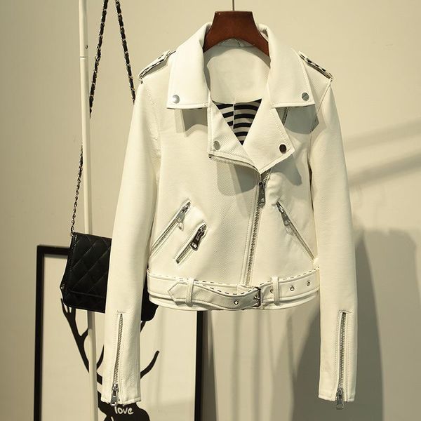 short motorcycle jacket 2021 new spring autumn turn down collar zipper female faux leather coats rivet epaulet women outwear, Black
short motorcycle jacket 2021 new spring autumn turn down collar zipper female faux leather coats rivet epaulet women outwear, Black