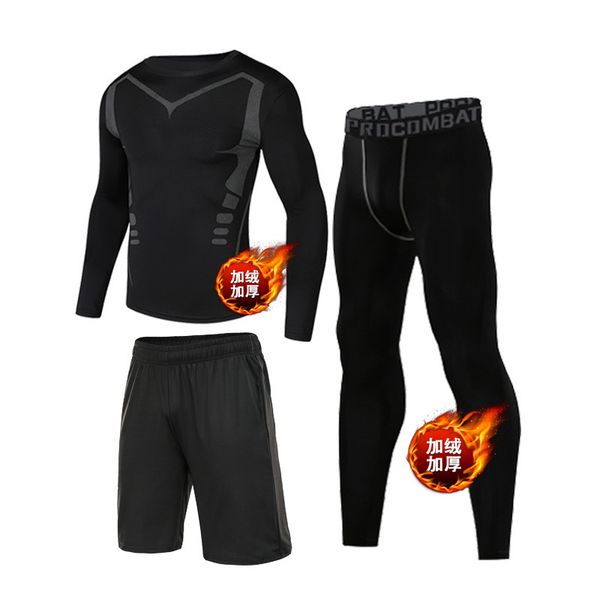 plush three piece outdoor warm fast dry sweat absorption running training exercise fitness suit for men, Gray
plush three piece outdoor warm fast dry sweat absorption running training exercise fitness suit for men, Gray