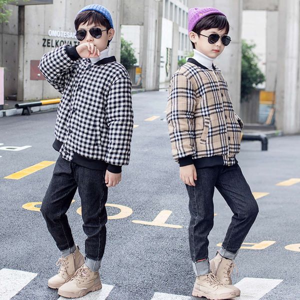 children's autumn and winter 2020 new thickened cuhk boys' cotton padded sports fashion plaid jacket, Black
children's autumn and winter 2020 new thickened cuhk boys' cotton padded sports fashion plaid jacket, Black
