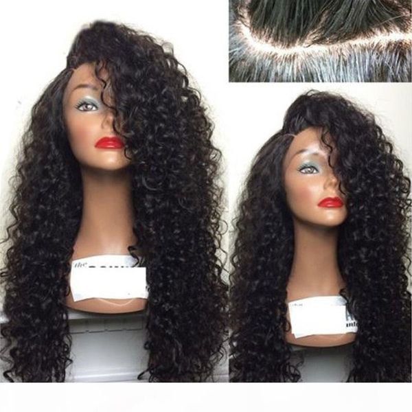wig headgear african fashion women's small curly hair side long curly hair front lace hair europe and america, Black;brown
wig headgear african fashion women's small curly hair side long curly hair front lace hair europe and america, Black;brown