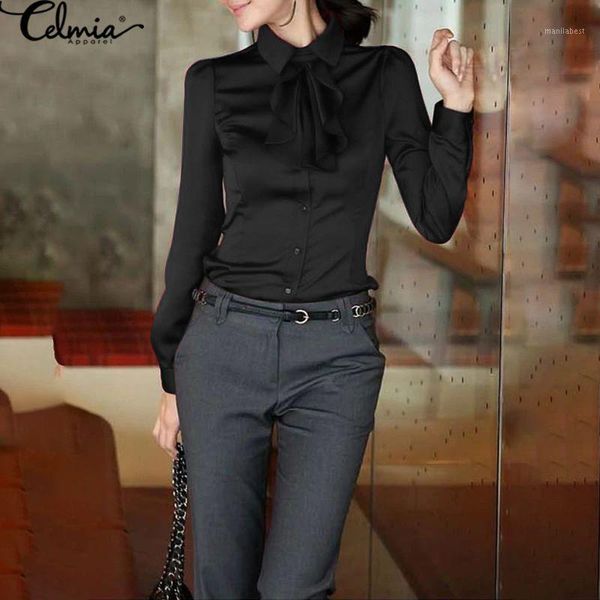 5xl celmia women office shirt 2020 autumn elegant party satin blouses fashion long sleeve solid bow tie party work blusas1, White
5xl celmia women office shirt 2020 autumn elegant party satin blouses fashion long sleeve solid bow tie party work blusas1, White
