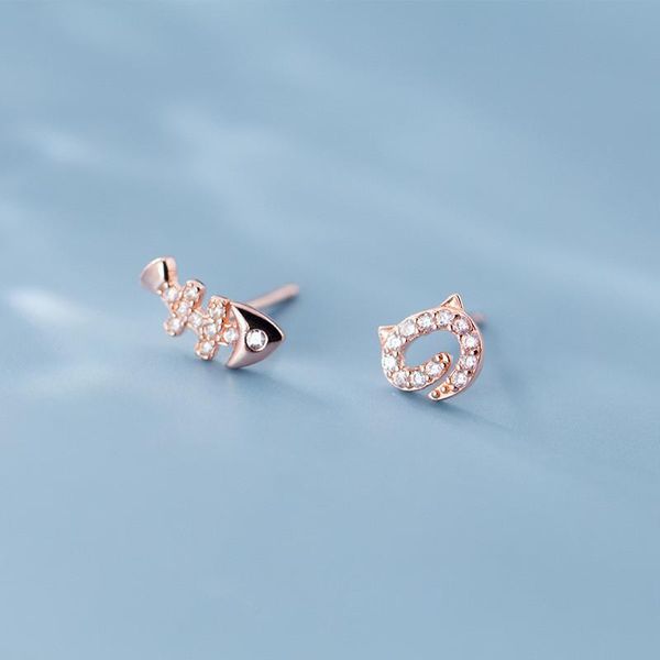 stud simple small lovely fish kitty inlaid zircon asymmetric earrings japanese korean wind, Golden;silver
stud simple small lovely fish kitty inlaid zircon asymmetric earrings japanese korean wind, Golden;silver