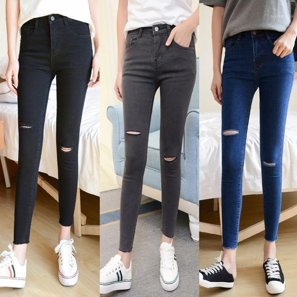2020 spring summer fashion womens jeans high waist skinny keen hole ripped jeans girls vintage slim fit denim pencil pants1, Blue
2020 spring summer fashion womens jeans high waist skinny keen hole ripped jeans girls vintage slim fit denim pencil pants1, Blue