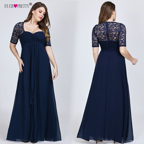 plus size evening dresses 2020 ever pretty new year short sleeve lace back navy blue chiffon long wedding guest dresses lj201124, White;black
plus size evening dresses 2020 ever pretty new year short sleeve lace back navy blue chiffon long wedding guest dresses lj201124, White;black