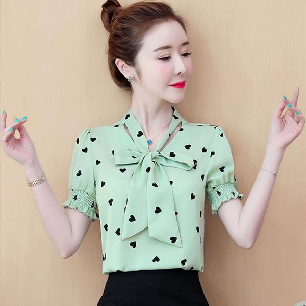 women's blouses & shirts women spring summer style chiffon lady casual short sleeve bow tie heart printed blusas zz0392, White
women's blouses & shirts women spring summer style chiffon lady casual short sleeve bow tie heart printed blusas zz0392, White