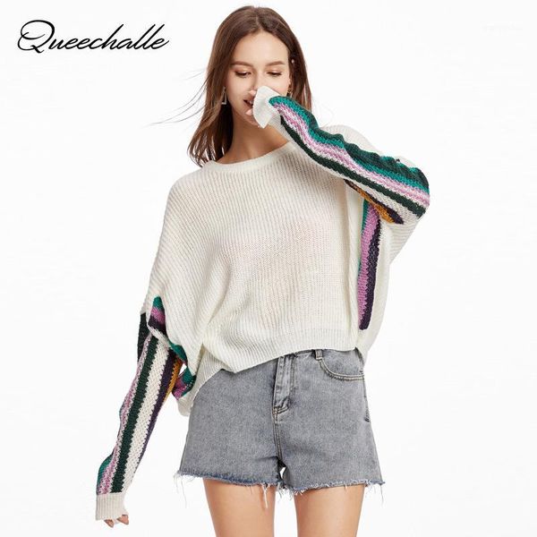 white knitted sweater women spring stripe batwing sleeve loose sweaters female casual pullovers jumper knitwear pull femme1, White;black
white knitted sweater women spring stripe batwing sleeve loose sweaters female casual pullovers jumper knitwear pull femme1, White;black