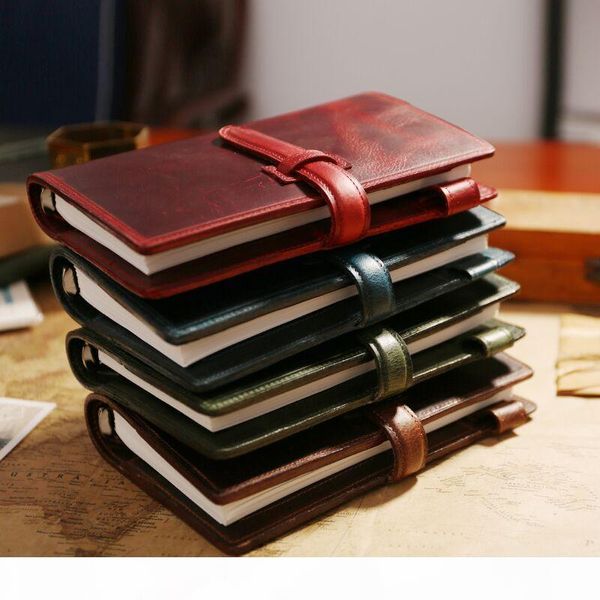 Ipben 100% Genuine Vintage Leather Travelers Notebook Tie Diary Journal Handmade Cowhide Gift Travel Notebook Engrave