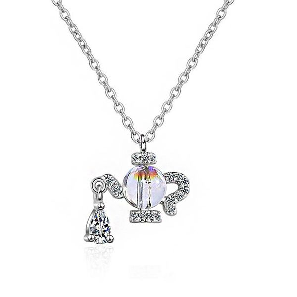 pendant necklaces zirconia crystal teapot shaped necklace silver color chain choker female fashion party jewelry gift for women
pendant necklaces zirconia crystal teapot shaped necklace silver color chain choker female fashion party jewelry gift for women