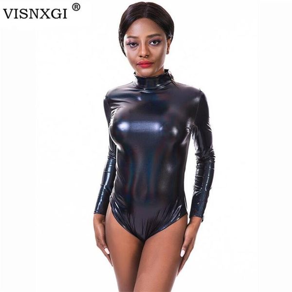 women's jumpsuits & rompers visnxgi long sleeve bodysuits high neck skinny bodysuit autumn winter women black shining body suit elastic, Black;white
women's jumpsuits & rompers visnxgi long sleeve bodysuits high neck skinny bodysuit autumn winter women black shining body suit elastic, Black;white