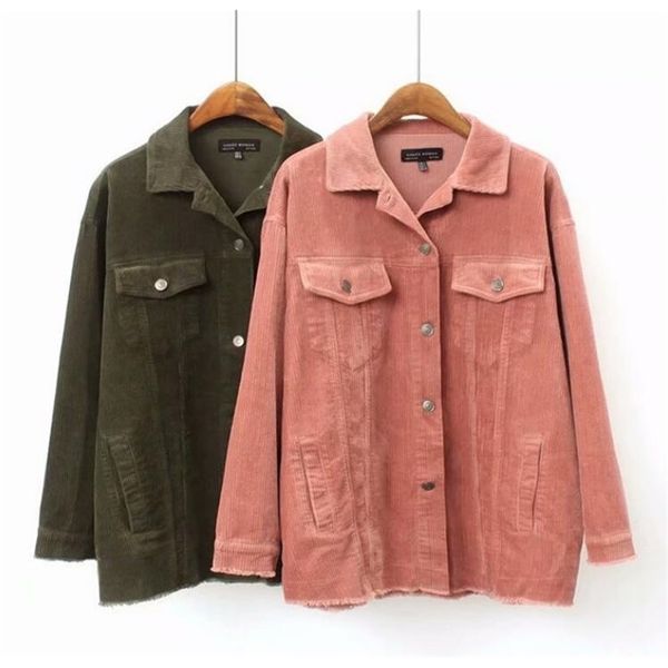 autumn and winter new women's solid color loose corduroy casual jacket 201026, Black;brown
autumn and winter new women's solid color loose corduroy casual jacket 201026, Black;brown