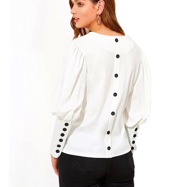 2021 spring women blouse shirt button white v neck elegant office lady streetwear blusas women shirts puff sleeve
2021 spring women blouse shirt button white v neck elegant office lady streetwear blusas women shirts puff sleeve