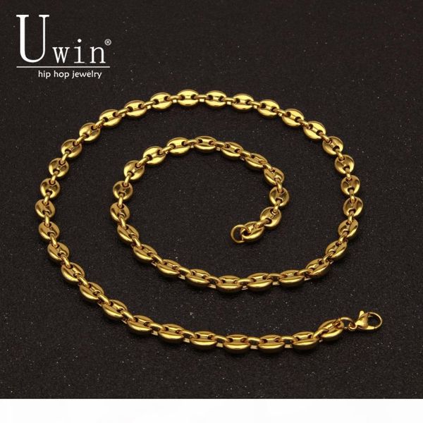 uwin stainless steel coffee beans chain necklace 8mm 55cm hip hop style gold silver link fashion punk choker charms jewelry, Black
uwin stainless steel coffee beans chain necklace 8mm 55cm hip hop style gold silver link fashion punk choker charms jewelry, Black