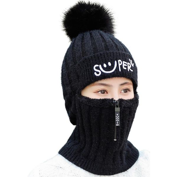 beanie/skull caps women's autumn and winter warm plush cycling ear windproof bib integrated ball thickened knitting hat, Blue;gray
beanie/skull caps women's autumn and winter warm plush cycling ear windproof bib integrated ball thickened knitting hat, Blue;gray