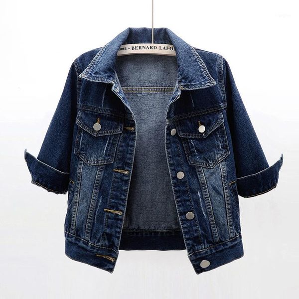 spring autumn korean denim jacket women casual three quarter sleeve outerwear plus size 5xl slim short jeans jacket coat female1, Black;brown
spring autumn korean denim jacket women casual three quarter sleeve outerwear plus size 5xl slim short jeans jacket coat female1, Black;brown