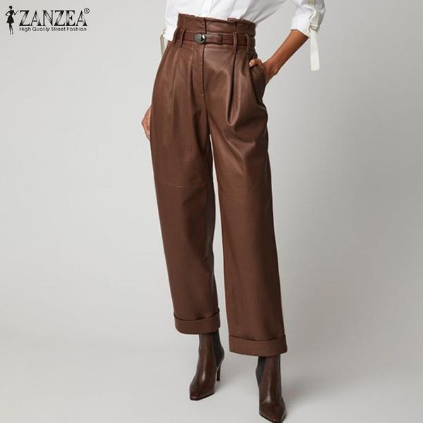 women's wide leg trousers zanzea 2020 fashion pu leather pants casual button zip long pantalon female black turnip oversized, Black;white
women's wide leg trousers zanzea 2020 fashion pu leather pants casual button zip long pantalon female black turnip oversized, Black;white