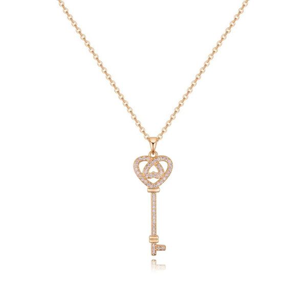 pendant necklaces 2021 design 3 colors classic key necklace with zircon good for christmas gift, Silver
pendant necklaces 2021 design 3 colors classic key necklace with zircon good for christmas gift, Silver