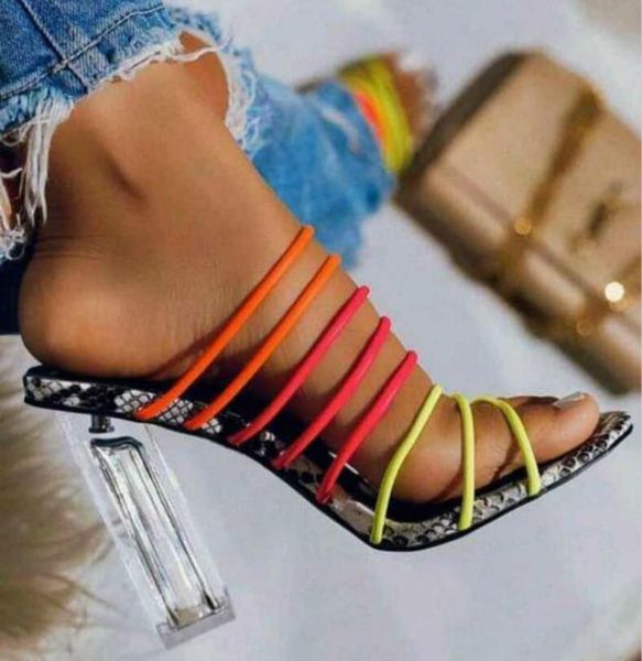 dress shoes drop 2021 multisnake print sandals women open toed mixed color transparent block heel crystal slippers pump, Black
dress shoes drop 2021 multisnake print sandals women open toed mixed color transparent block heel crystal slippers pump, Black