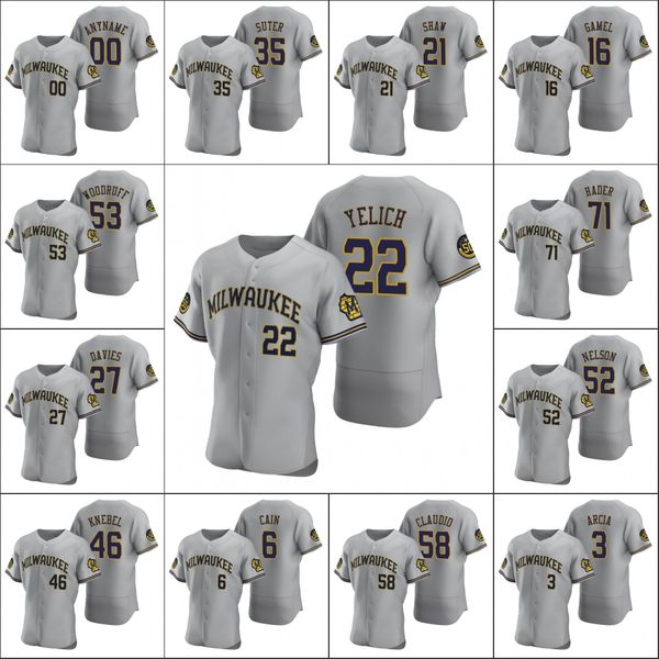 milwaukee brewers #22 christian yelich 16 ben gamel 8 ryan braun men women youth custom gray authentic 2020 road jersey, Black
milwaukee brewers #22 christian yelich 16 ben gamel 8 ryan braun men women youth custom gray authentic 2020 road jersey, Black