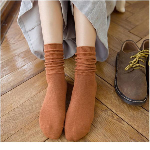 1 pair women's cotton pile socks retro double needle solid color middle tube women's socks turned ov jllqps, Black
1 pair women's cotton pile socks retro double needle solid color middle tube women's socks turned ov jllqps, Black