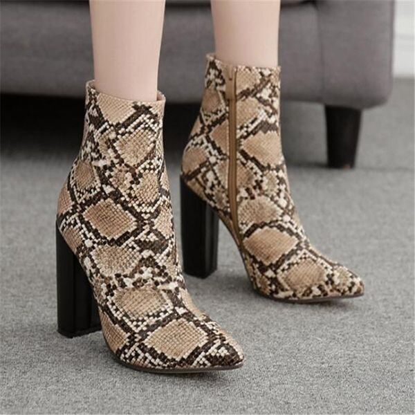 dress shoes women's high heels pu slip on square heel 11.5cm pointed toe snake boots, Black
dress shoes women's high heels pu slip on square heel 11.5cm pointed toe snake boots, Black