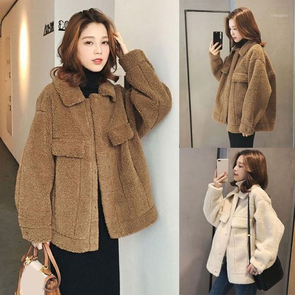 women plush casual lambs thicken loose cashmere coat jacket manteau femme chaquetas mujer 2020 w11081, Black;brown
women plush casual lambs thicken loose cashmere coat jacket manteau femme chaquetas mujer 2020 w11081, Black;brown